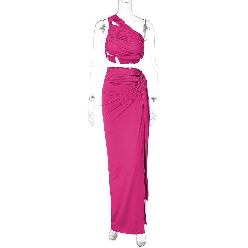 Damen Langes Wickelkleid mit asymmetrischem Dekolleté und Drapierungsdetails WOLFF