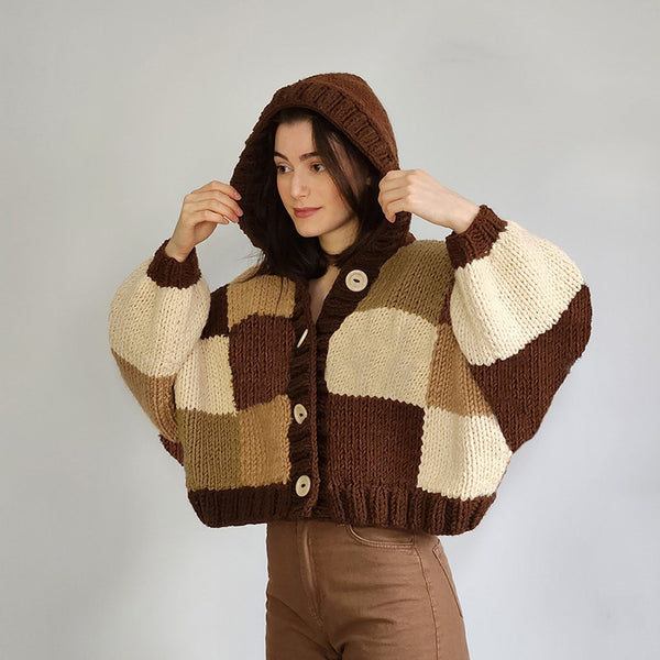 Damen modischer Hoodie mit voluminösen Ärmeln und strukturierter Strickoptik WOLFF