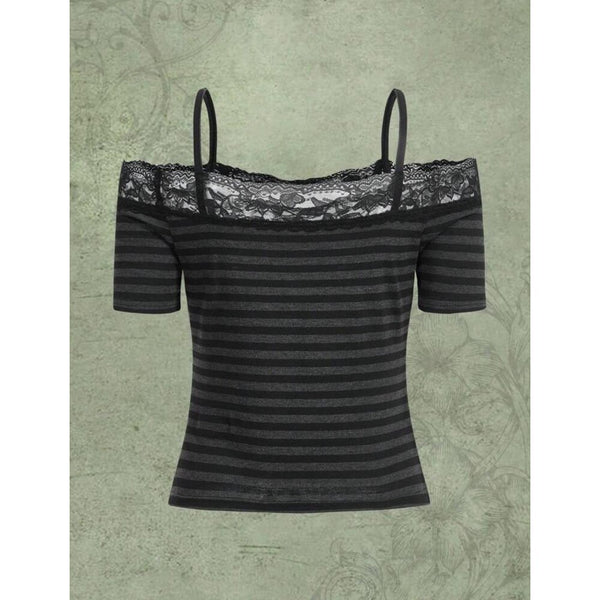 Damen Oberteil mit lässigem Off-Shoulder-Design und Spitzenakzenten WOLFF