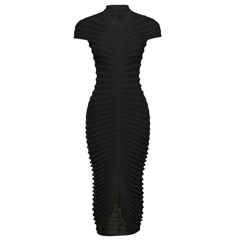 Damen Midi-Kleid mit raffiniertem Rippendesign und figurbetontem Schnitt WOLFF