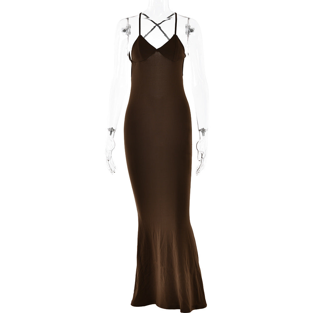 Damen elegantes Maxikleid mit verführerischem Rückenschnitt und zarten Trägerdetails WOLFF