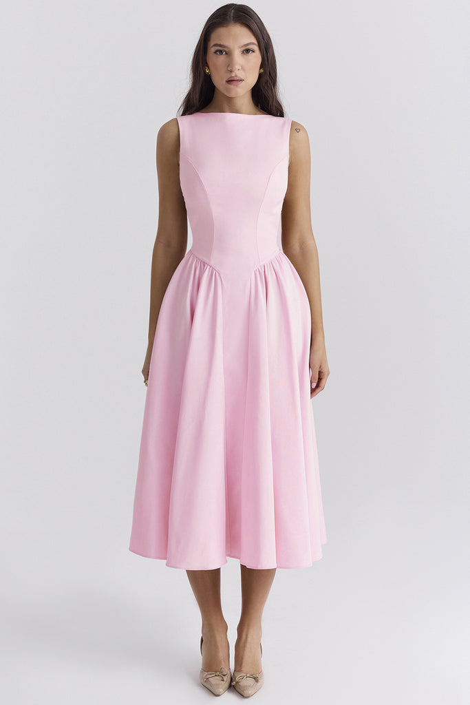 Damen Midi Kleid mit elegantem A-Linien-Schnitt und geschlossenen Schultern WOLFF