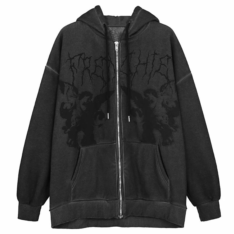 Damen Kapuzenpullover mit innovativem Engelskull-Design und großzügigen Taschen WOLFF