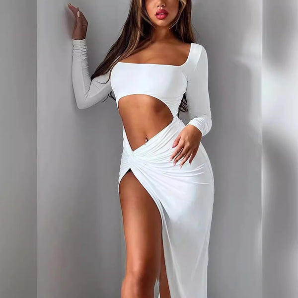 Damen Cut-Out Maxikleid mit innovativem Wickeldesign WOLFF