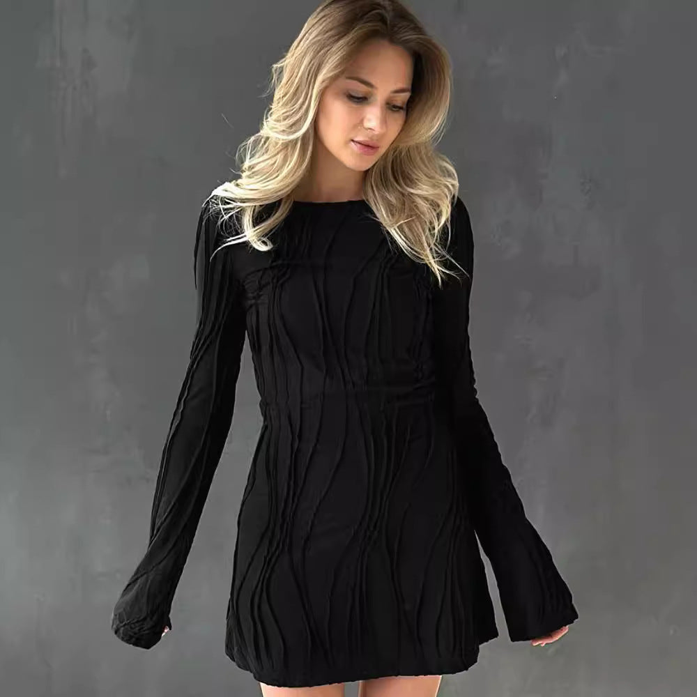 Damen Elegantes Minikleid mit strukturiertem Design und langen Ärmeln WOLFF