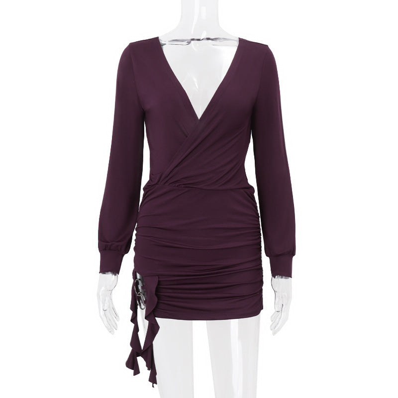 Damen Wickelkleid mit raffinierten Drapierungsdetails und langen Ärmeln WOLFF