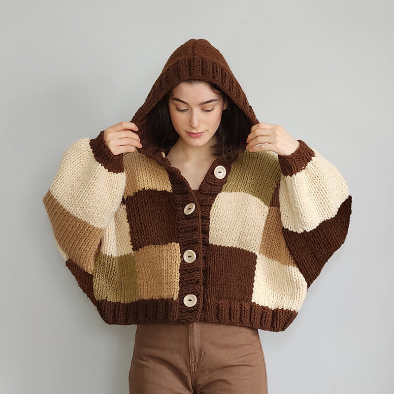 Damen modischer Hoodie mit voluminösen Ärmeln und strukturierter Strickoptik WOLFF