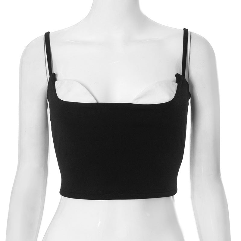 Damen Crop-Top mit tiefem V-Ausschnitt und verstellbaren Spaghetti-Trägern WOLFF