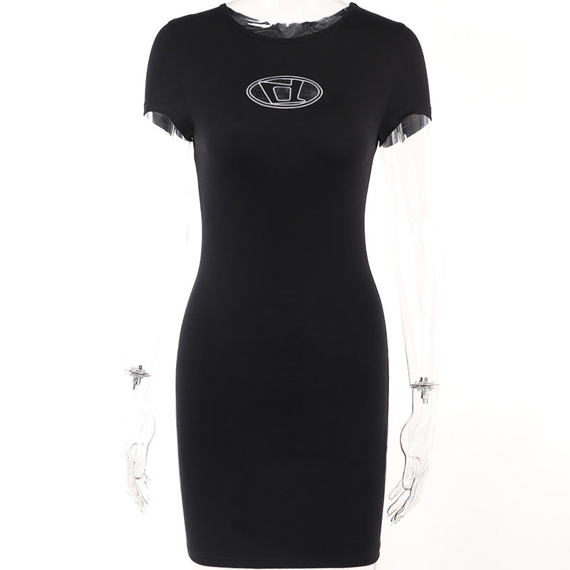 Damen Figurbetontes T-Shirtkleid mit Logostickerei WOLFF