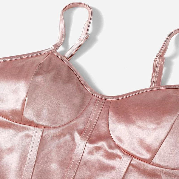 Damen Bustier-Top mit korrektem Schnitt und glänzender Satin-Oberfläche WOLFF