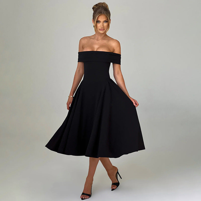 Damen Off-Shoulder Maxikleid mit fließendem Rock und eleganter Silhouette WOLFF