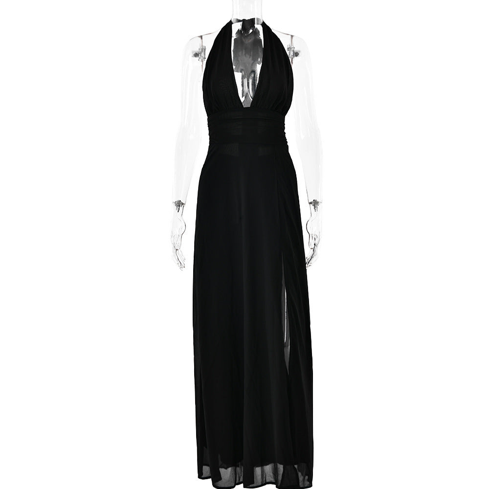 Damen Maxikleid mit tiefer Halspartie und schwingendem Rock WOLFF