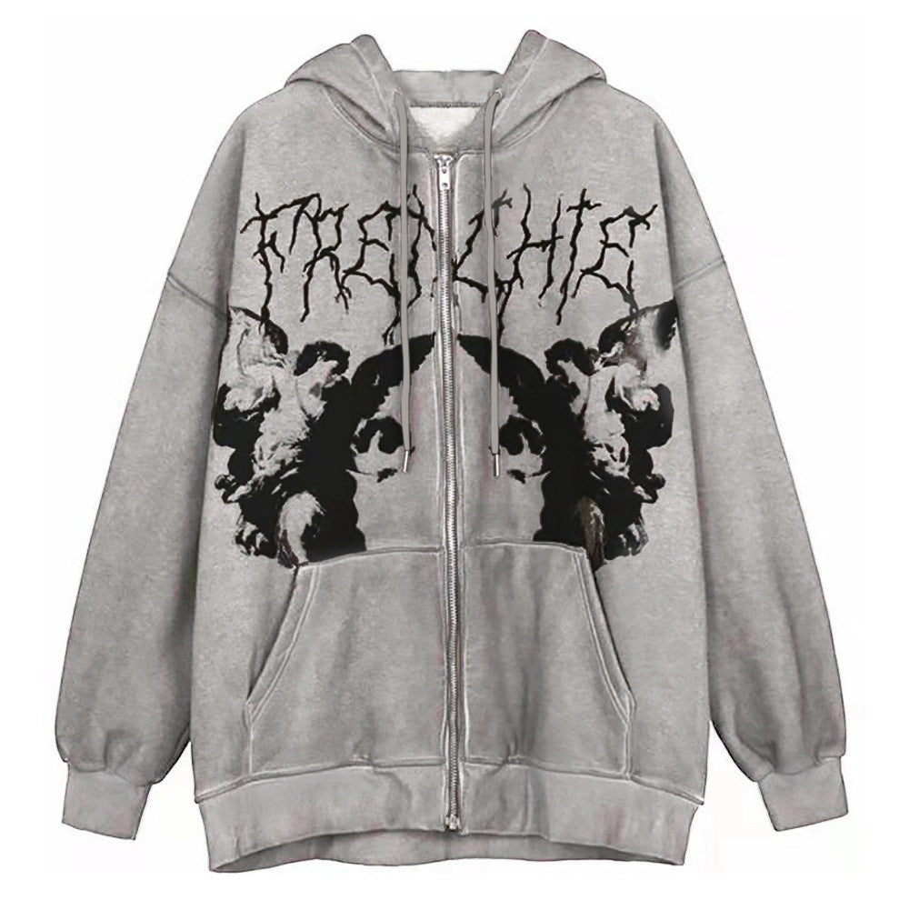 Damen Kapuzenpullover mit innovativem Engelskull-Design und großzügigen Taschen WOLFF