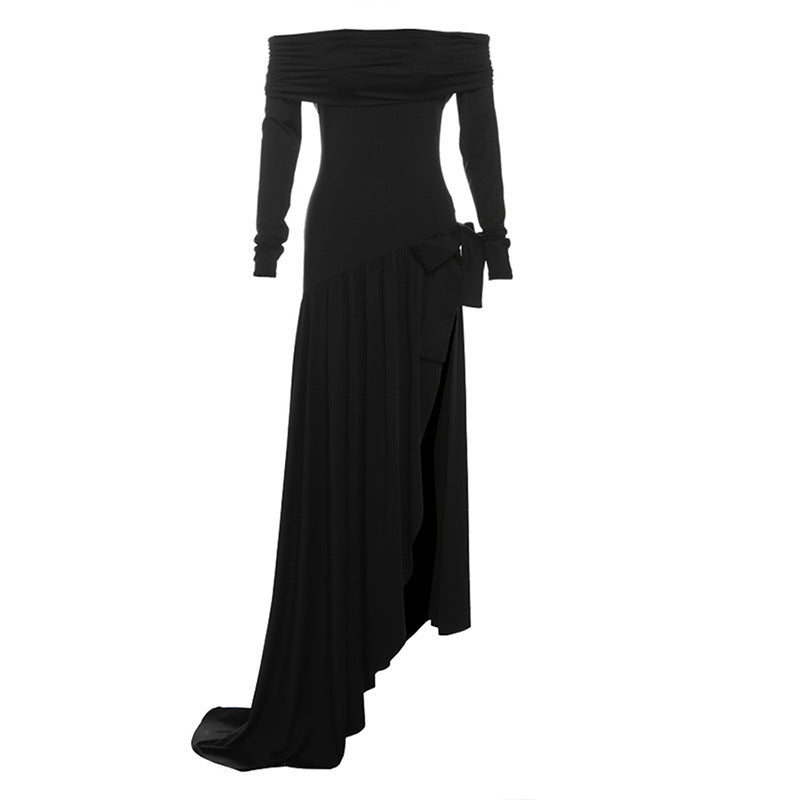 Damen Maxikleid mit asymmetrischem Schnitt und voluminösem Drapé WOLFF