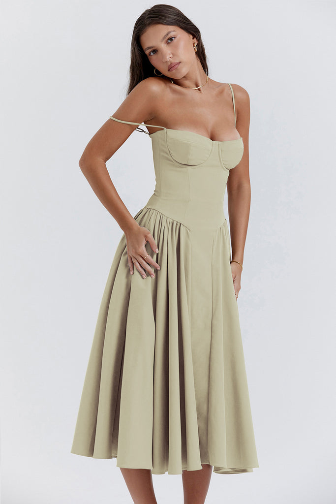 Damen Maxikleid mit elegantem Herzausschnitt und schwingendem Rock WOLFF
