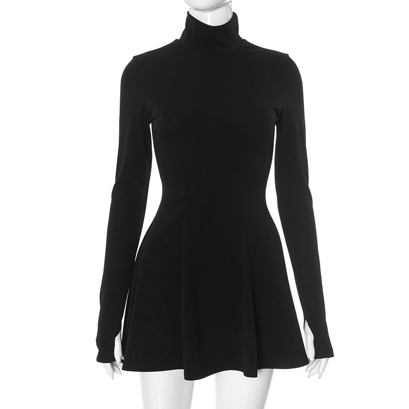 Damen Elegantes Mini-Kleid mit hochgeschlossenem Stehkragen und figurbetontem Schnitt WOLFF