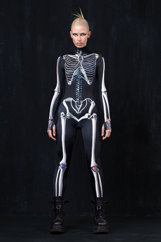 Damen Figurbetontes Jumpsuit mit Skelett-Design WOLFF