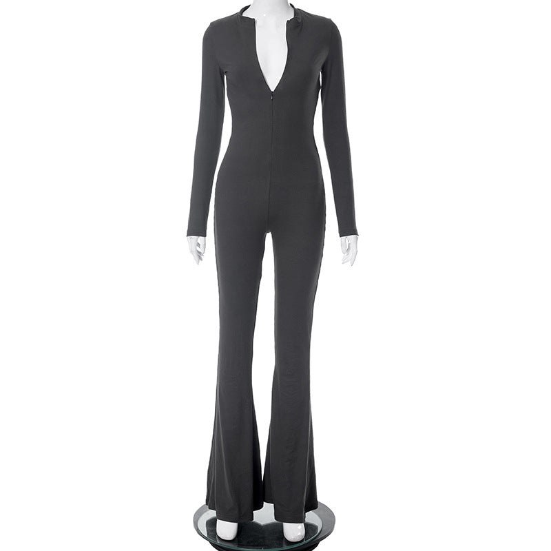 Damen Jumpsuit mit elegantem V-Ausschnitt und weitem Beinschnitt WOLFF