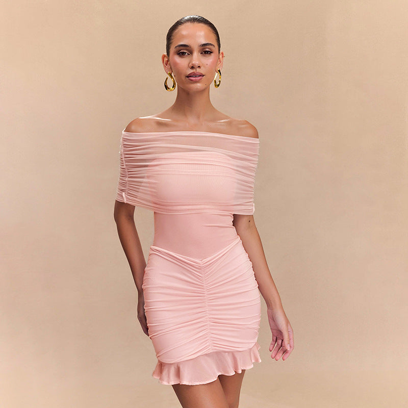 Damen Mini Kleid im eleganten Off-Shoulder-Design mit Raffung WOLFF