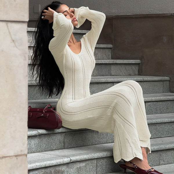 Damen Elegantes Strickkleid mit weit geschnittenen Ärmeln und strukturiertem Design WOLFF