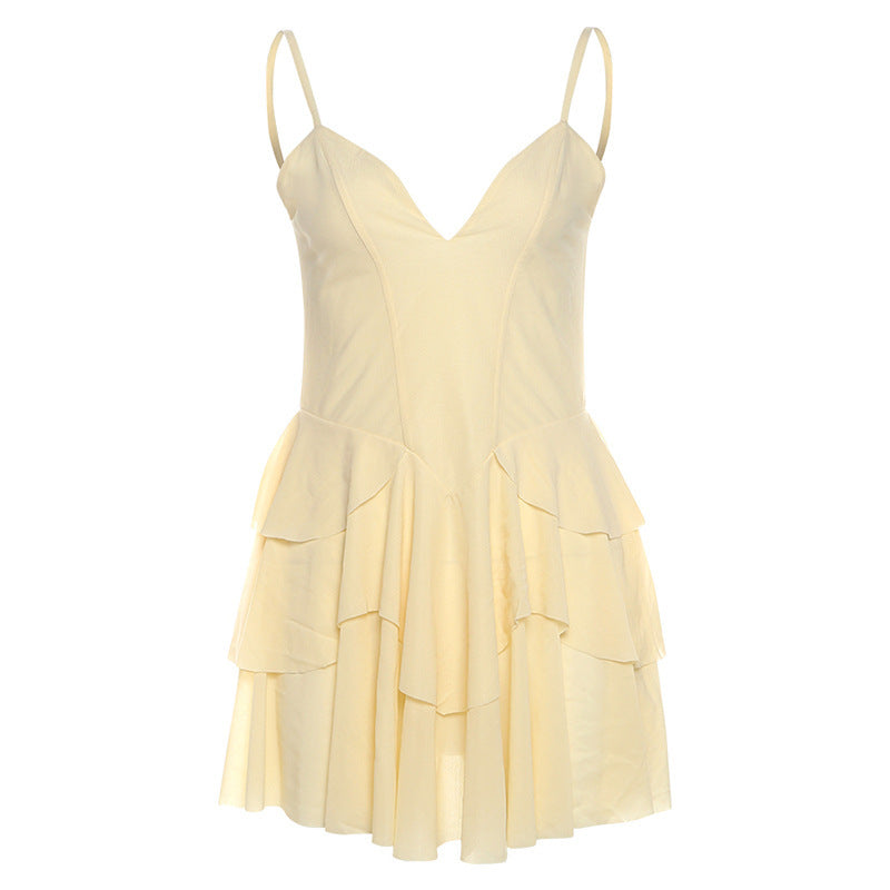 Damen luftiges Sommerkleid mit Rüschendetails und tiefem V-Ausschnitt WOLFF