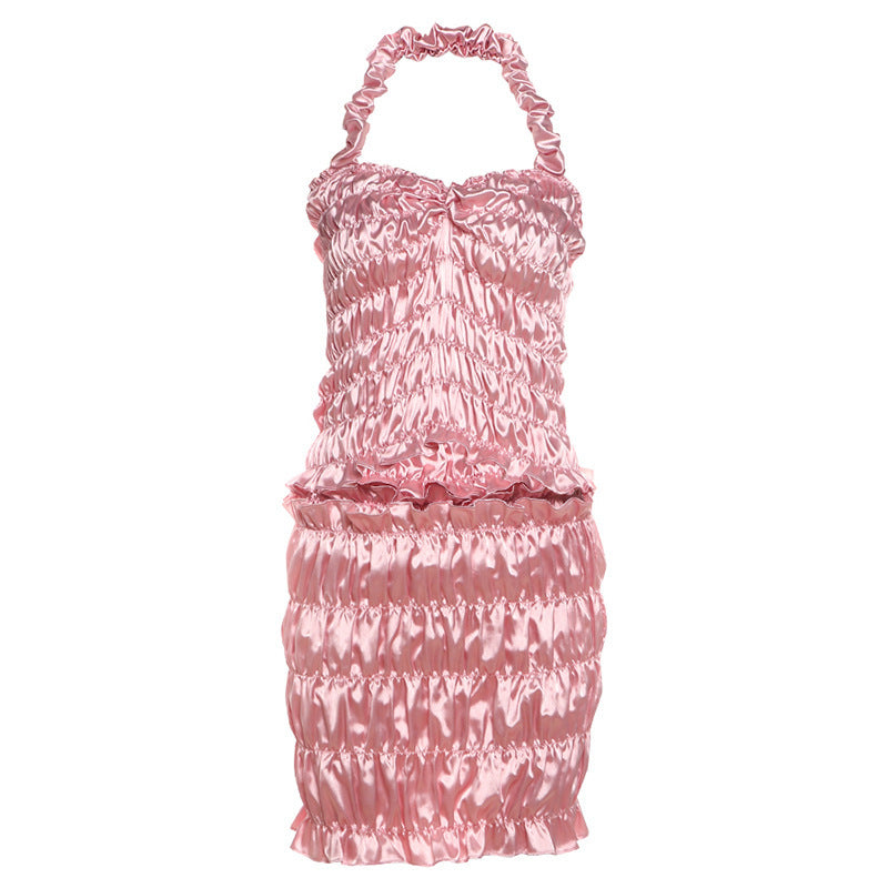 Damen Rüschen Minikleid mit Trägern WOLFF