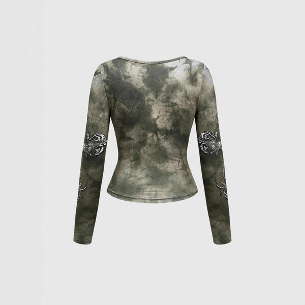 Damen Langarmshirt mit kreativem Skelettmotiv und eleganter Struktur WOLFF