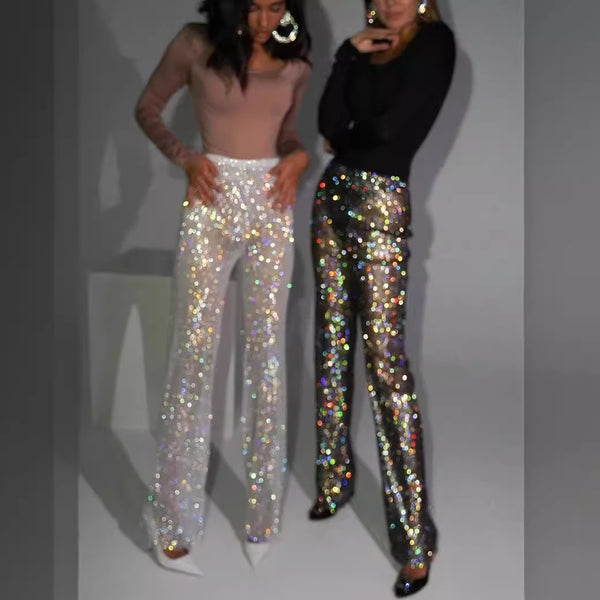 Damen Glamouröse Shiny Plisseehose WOLFF