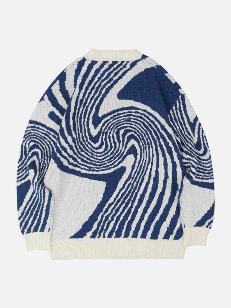 Damen lässiger Oversized Pullover mit innovativem Wellenmuster WOLFF