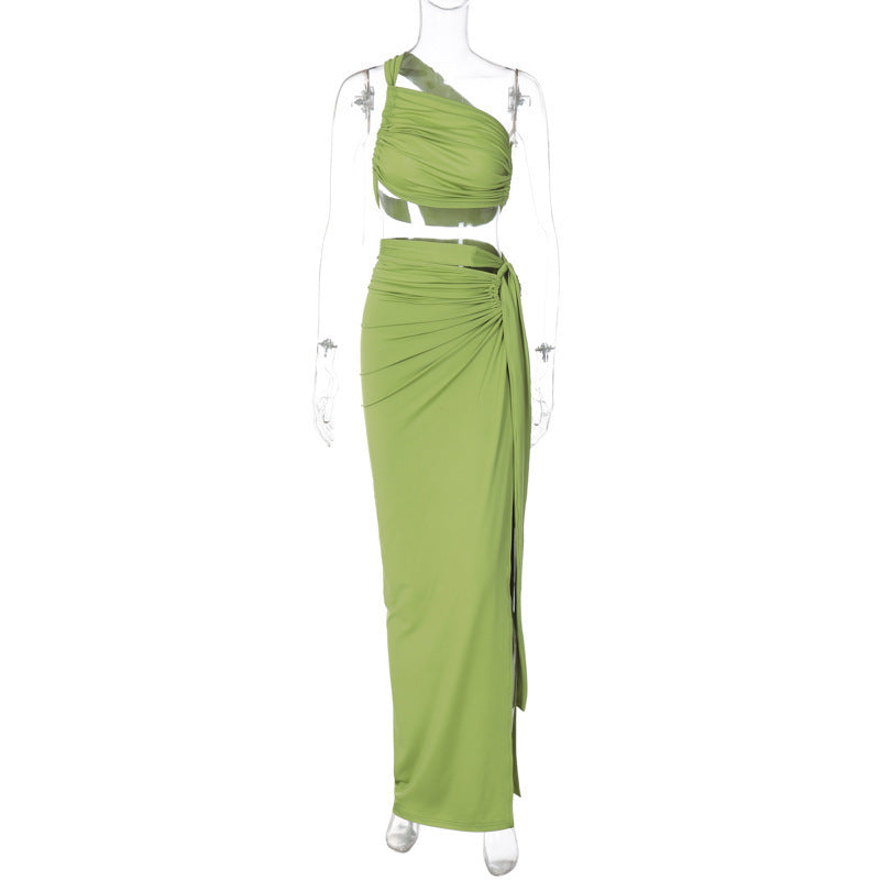 Damen Langes Wickelkleid mit asymmetrischem Dekolleté und Drapierungsdetails WOLFF
