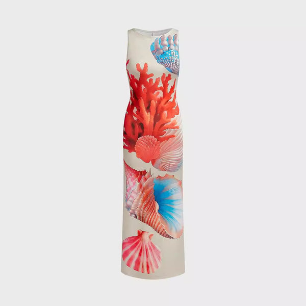 Damen Maxikleid mit tropischem Muschel-Design WOLFF
