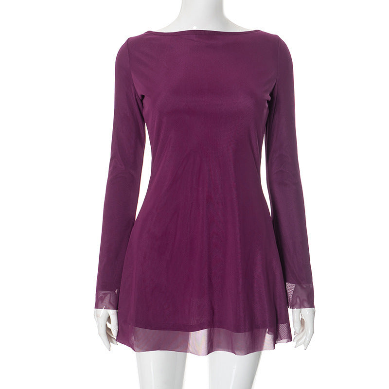 Damen elegantes Langarmshirt mit transparenter Netzstruktur WOLFF