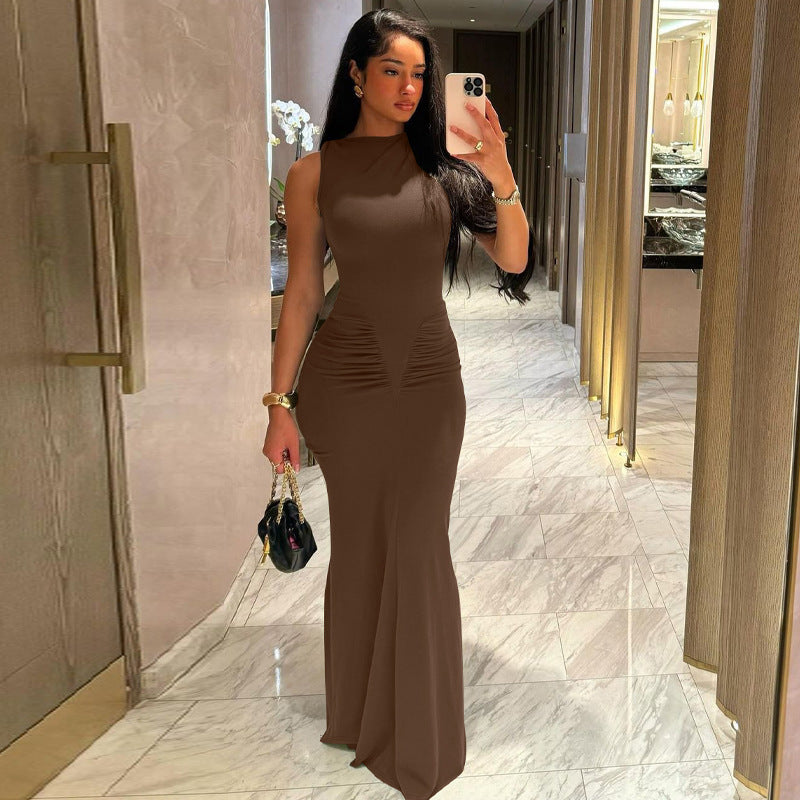 Damen Maxikleid mit figurbetonendem Schnitt und eleganten Raffungen WOLFF