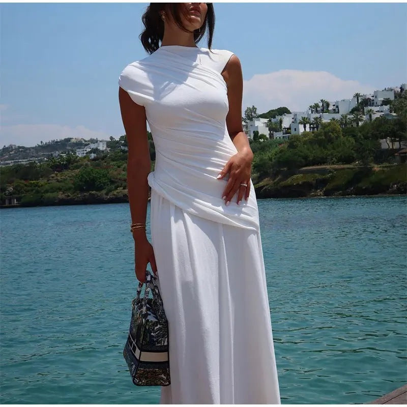 Damen Maxikleid mit elegantem Wickeldesign und schmalem Oberteil WOLFF