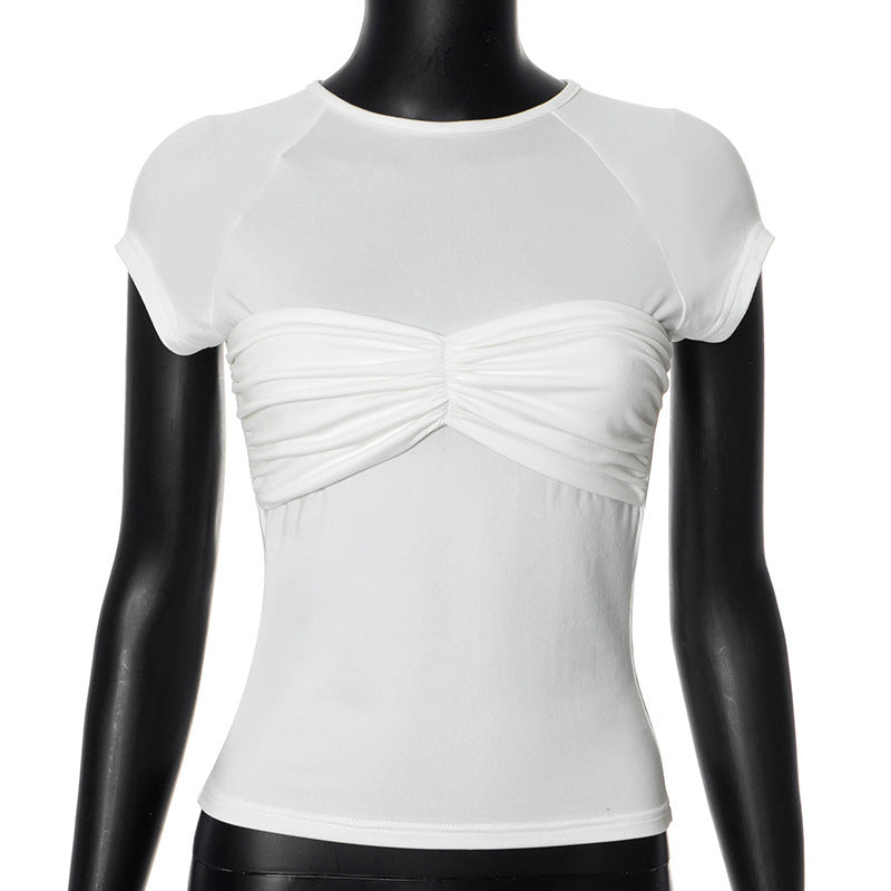 Damen Figurbetontes T-Shirt mit Raffungen WOLFF