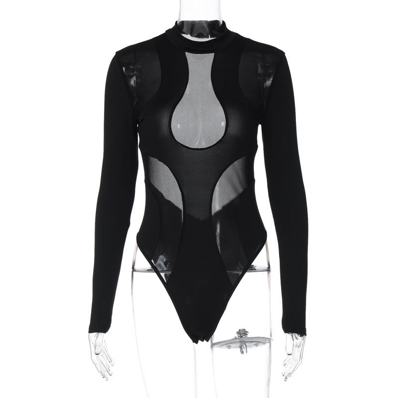 Damen Bodysuit mit transparenten Einsätzen und extravaganten Schnittdetails WOLFF