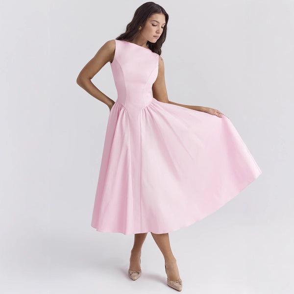 Damen Midi Kleid mit elegantem A-Linien-Schnitt und geschlossenen Schultern WOLFF