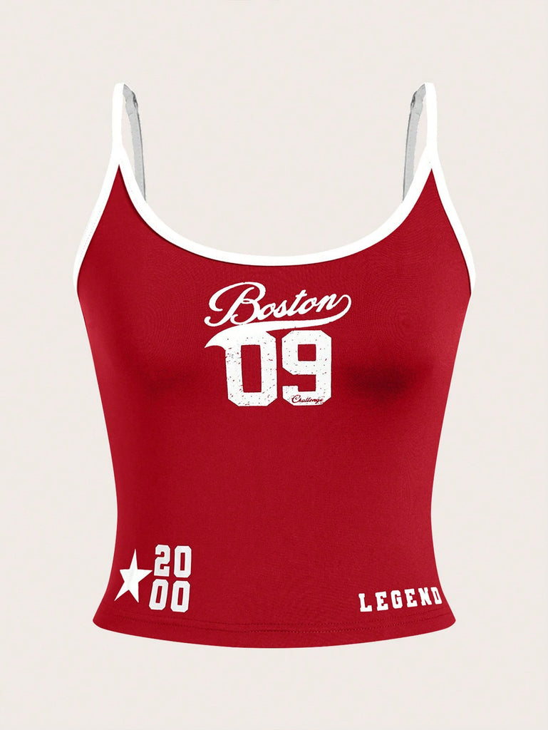 Damen Sportliches Tanktop mit kreativem Boston-Print WOLFF