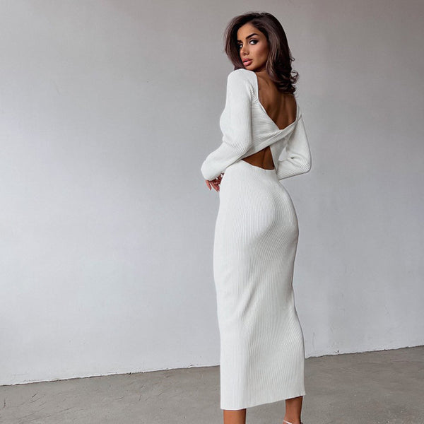 Damen Midi-Kleid mit innovativem Cut-Out-Design und eleganter Drapierung WOLFF