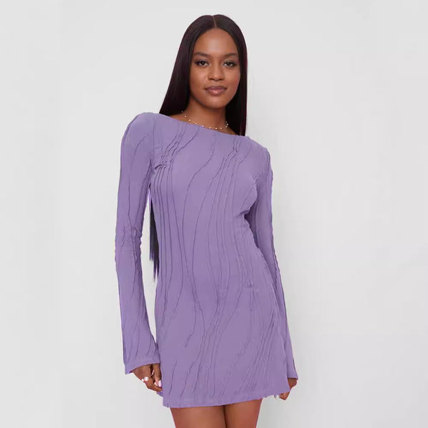Damen Elegantes Minikleid mit strukturiertem Design und langen Ärmeln WOLFF