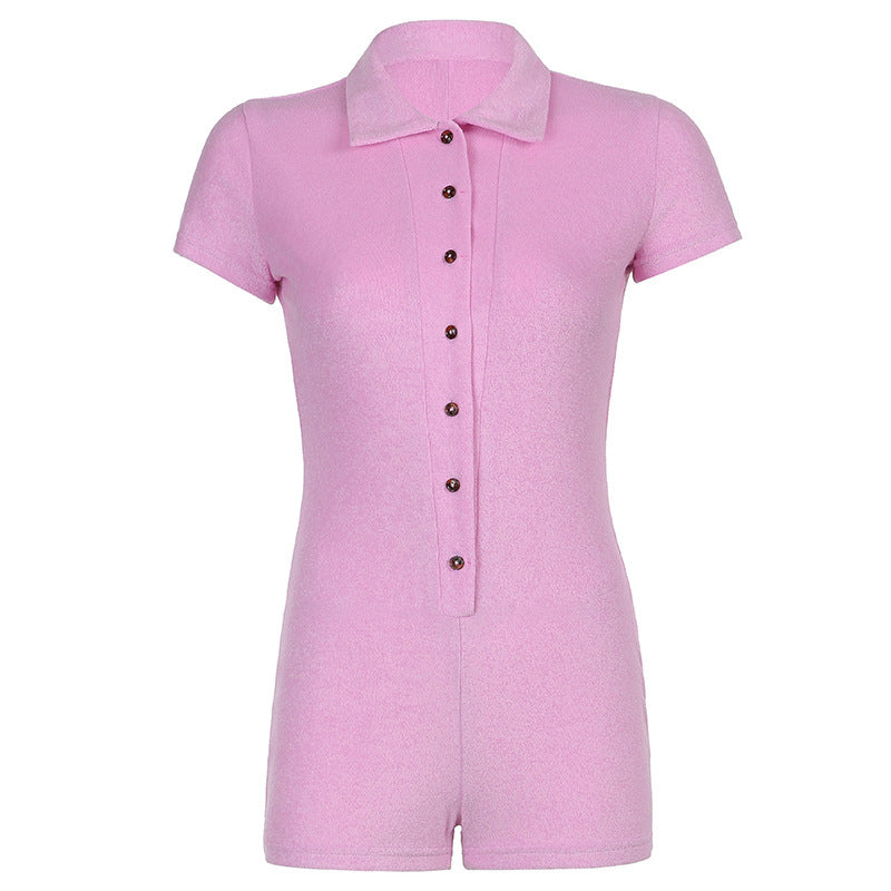 Damen kurzärmeliger Jumpsuit mit eleganter Knopfleiste WOLFF