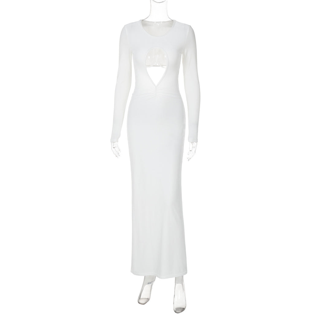 Damen Maxikleid mit raffiniertem Cut-Out-Design und langen Ärmeln WOLFF