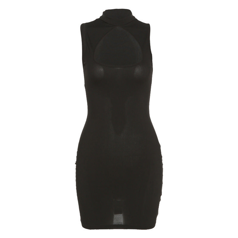 Damen Mini-Kleid mit hochgeschlossenem Design und raffiniertem Cut-Out WOLFF