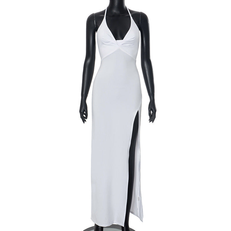Damen Maxikleid mit tiefem V-Ausschnitt und seitlichem Schlitz WOLFF