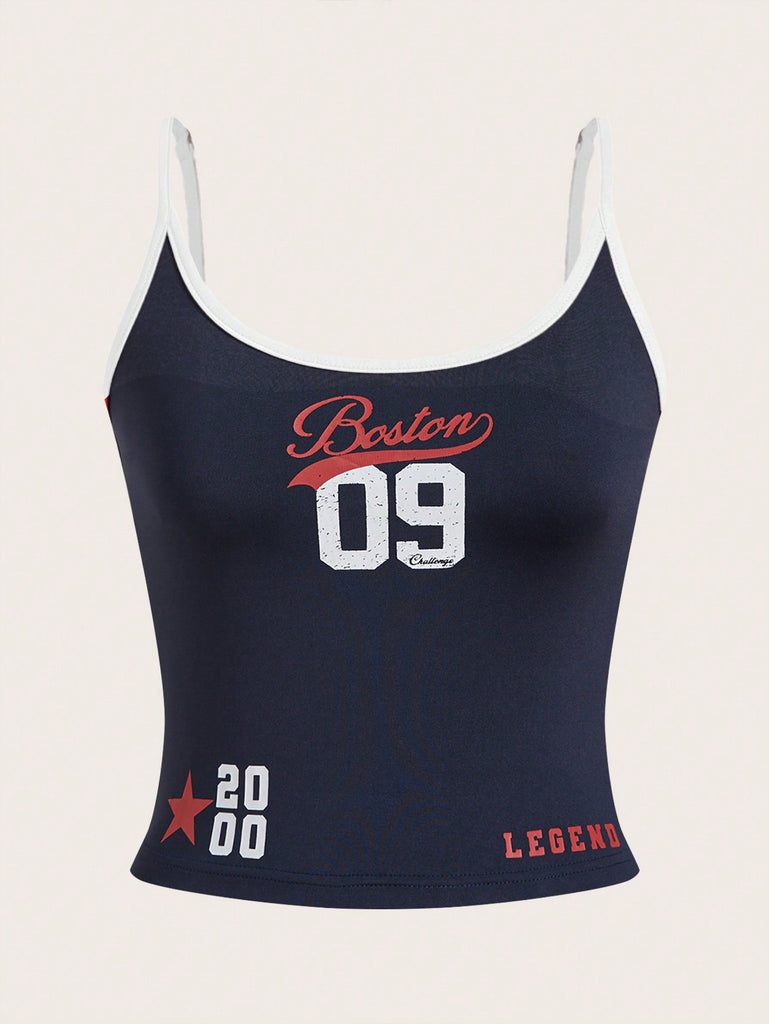 Damen Sportliches Tanktop mit kreativem Boston-Print WOLFF