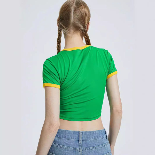 Damen Sportliches Kurzarm-T-Shirt mit kontrastierenden Streifen WOLFF