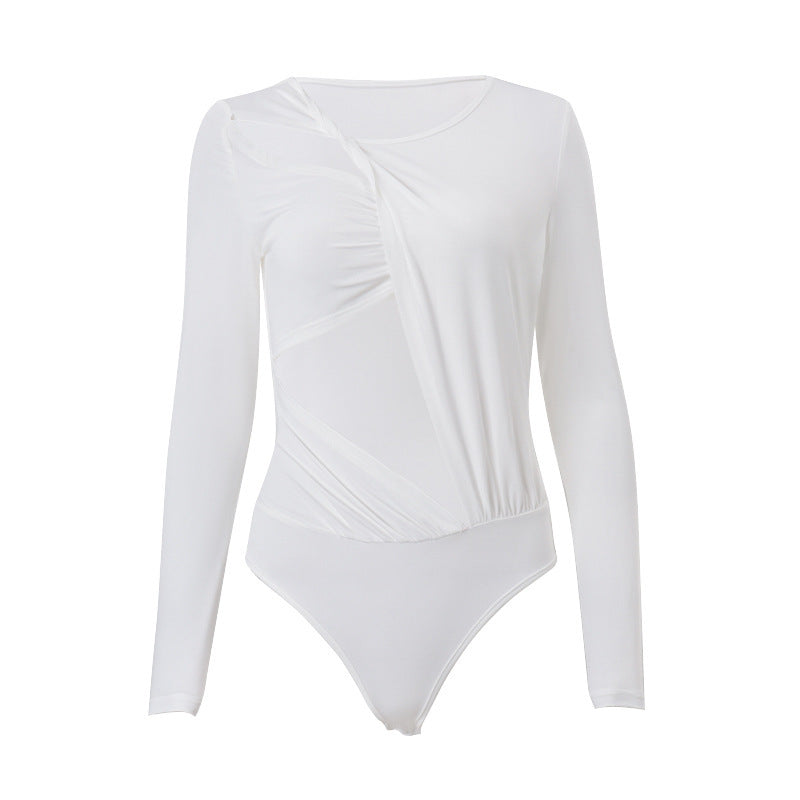 Damen Bodysuit mit elegantem Drapé-Design und langem Arm WOLFF