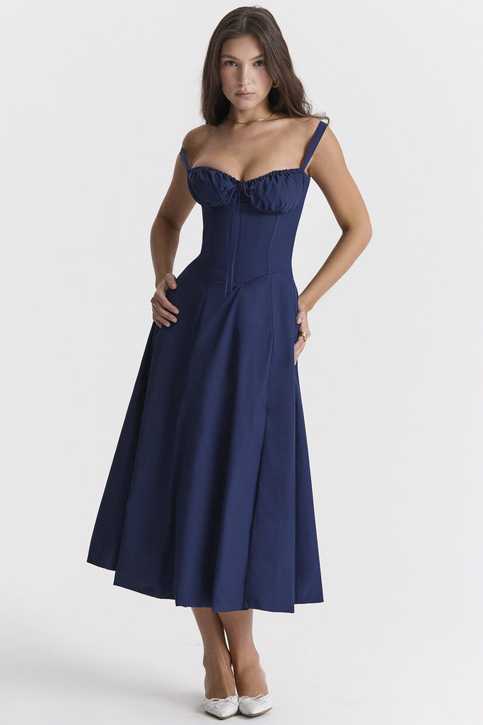 Wolff - Midi-Sommerkleid mit Schlitz