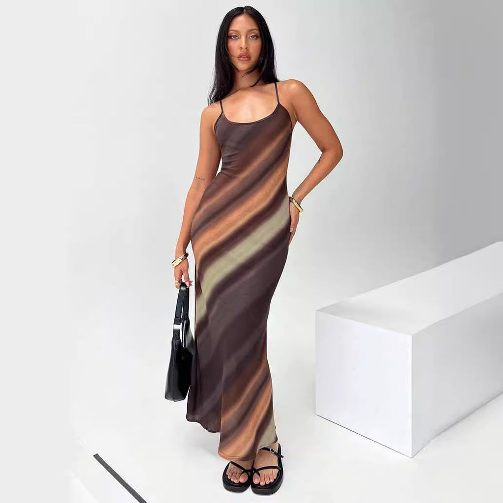 Damen Maxikleid mit elegantem Farbverlauf und schmalen Trägern WOLFF