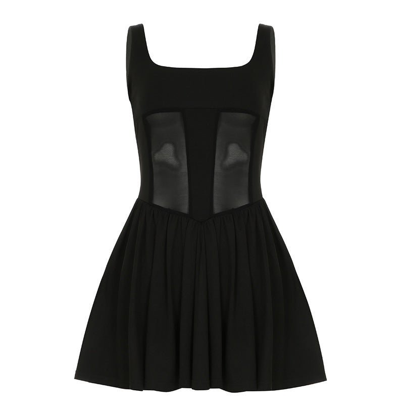 Damen Charmantes Minikleid mit quadratischem Ausschnitt und ausgestelltem Rock WOLFF